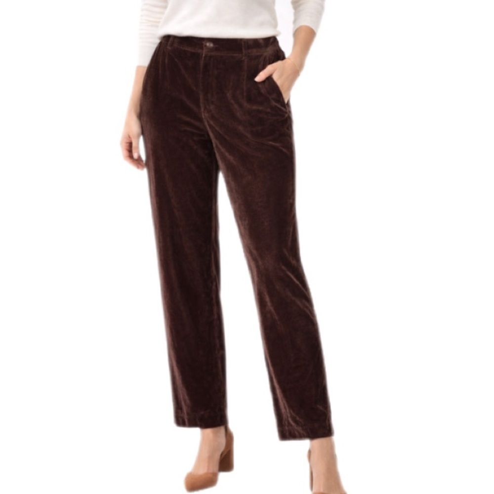 A New Day Chocolate Brown Velvet Pants NWT | Size 6 Elastic Back